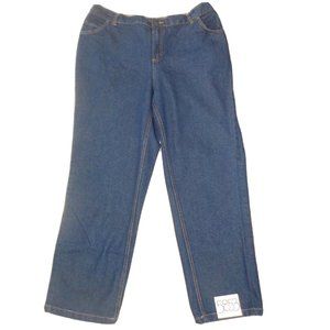 Woman Within Women Dark Blue Stretch Denim Jeans Plus Size Petites (36 x 28)